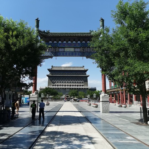 Beijing hutong at sunset